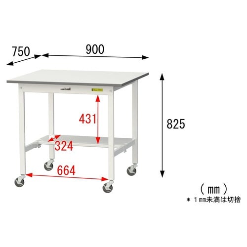 SUPC975TWWワーク移動式テーブル150
