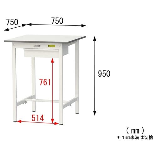 SUPH750UWWワーク固定CB付テーブル150