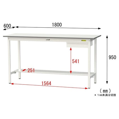 SUPH−1860UTWW固定CB付テーブル150