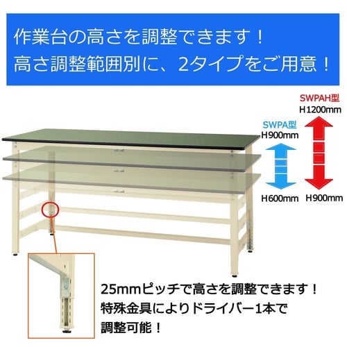 SWPA−775MI高さ調整ワークテーブル300