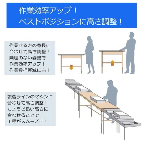 SWSAH−960II高さ調整ワークテーブル300
