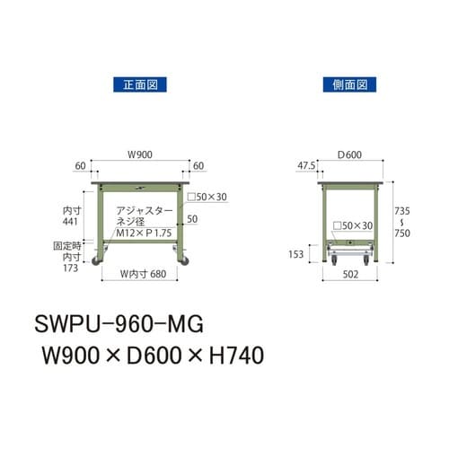 SWPU−960MGワンタッチ移動テーブル300