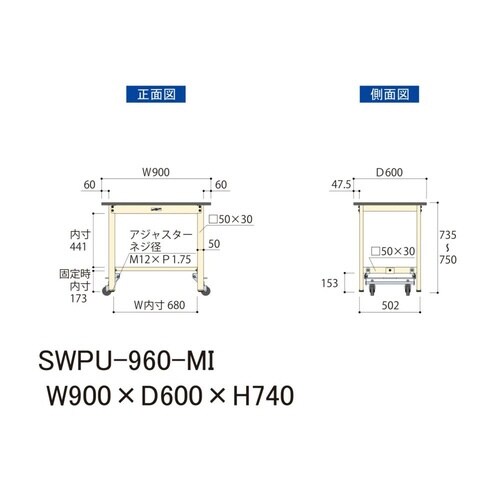 SWPU−960MIワンタッチ移動テーブル300