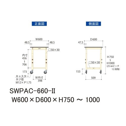 SWPAC−660II高さ調整テーブル300