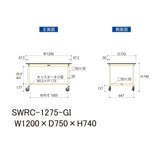 SWRC1275GI移動式ワークテーブル300