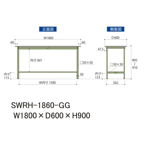 SWRH1860GG固定式ワークテーブル300
