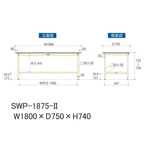山金工業 作業台 SWP−1875−II