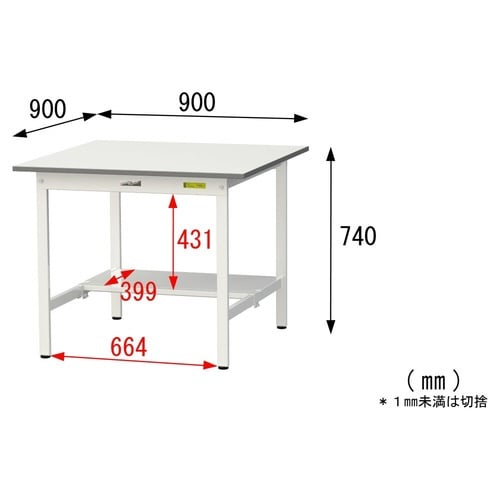 作業台固定式 SUP−990T−WW半面棚