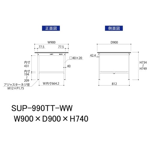 作業台固定式 SUP−990TT−WW全面棚