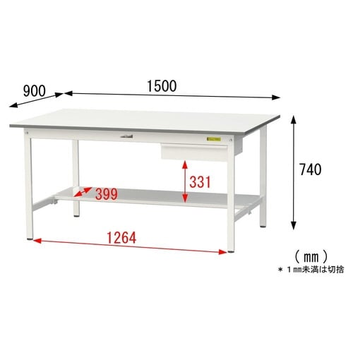 作業台引出付 SUP−1590UT−WW半面棚