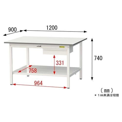 作業台引出付 SUP−1290UTT−WW全面棚