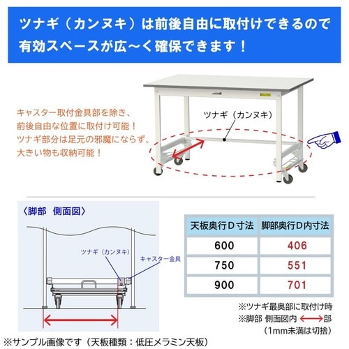 作業台ワンタッチ移動 SUPU−1560−WW