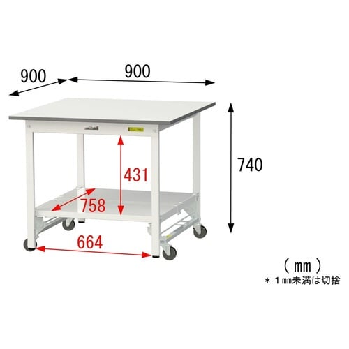 作業台ワンタッチ移動 SUPU990TTWW全面棚