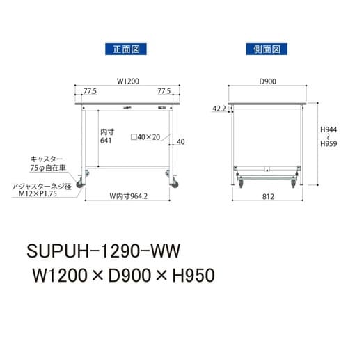 作業台ワンタッチ移動 SUPUH−1290−WW