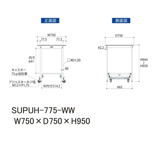 作業台ワンタッチ移動 SUPUH−775−WW