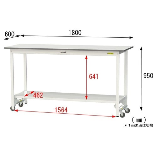 作業台ワンタッチ移動SUPUH1860TTW全面棚