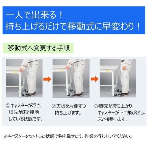 作業台ワンタッチ移動SUPUH1290TTW全面棚