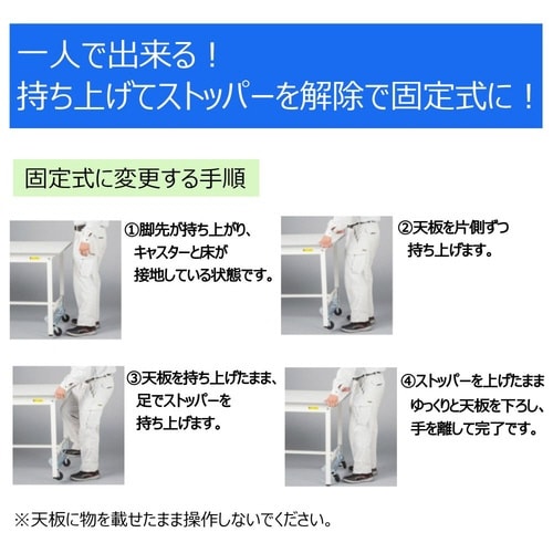 作業台ワンタッチ移動SUPUH1290TTW全面棚