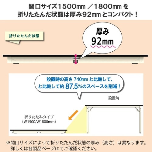 作業台折りタタミ固定式 STR−1575−II塩ビ