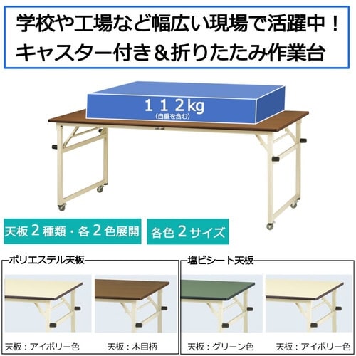 作業台折りタタミ移動式STPC1890N−MIポリ