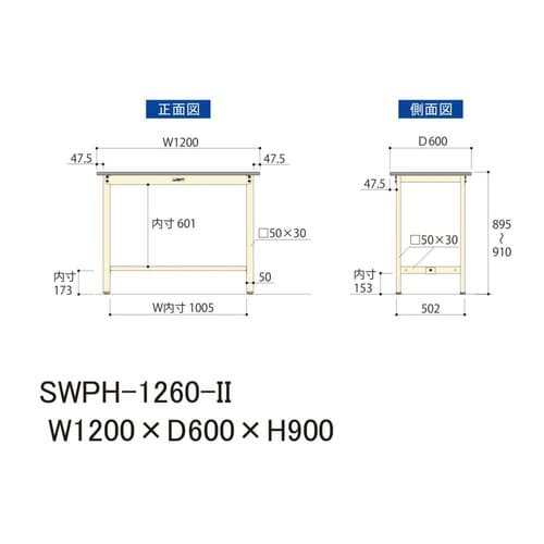 作業台固定式 SWPH−1260−IIポリ天板