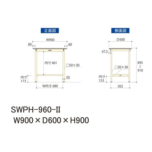 作業台固定式 SWPH−960−IIポリ天板