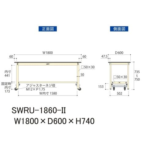 作業台ワンタッチ移動 SWRU1860II塩ビ