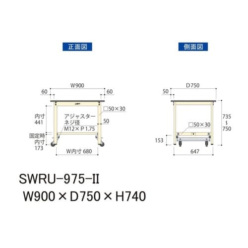 作業台ワンタッチ移動 SWRU975II塩ビ