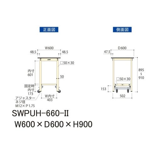 作業台ワンタッチ移動 SWPUH660IIポリ
