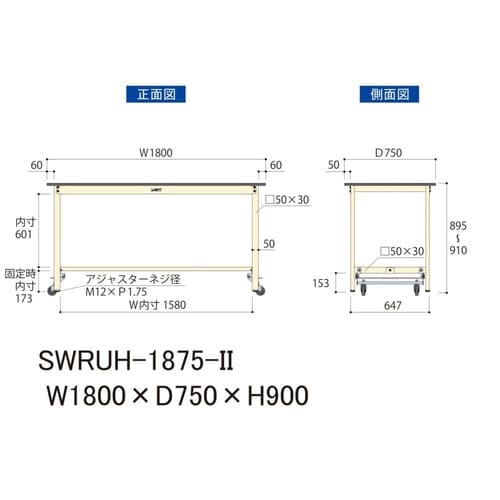 作業台ワンタッチ移動 SWRUH1875II塩ビ