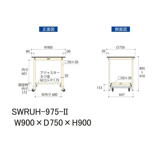 作業台ワンタッチ移動 SWRUH975II塩ビ