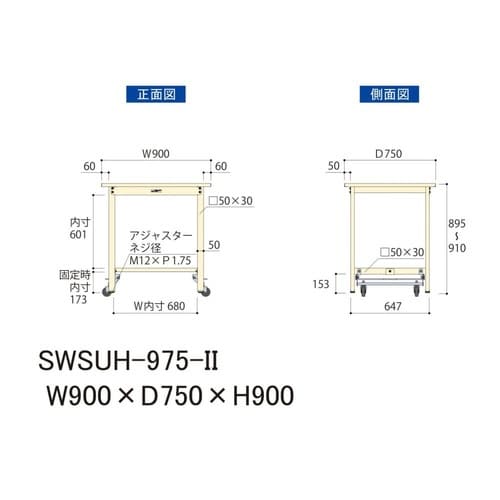 作業台ワンタッチ移動SWSUH975IIスチール