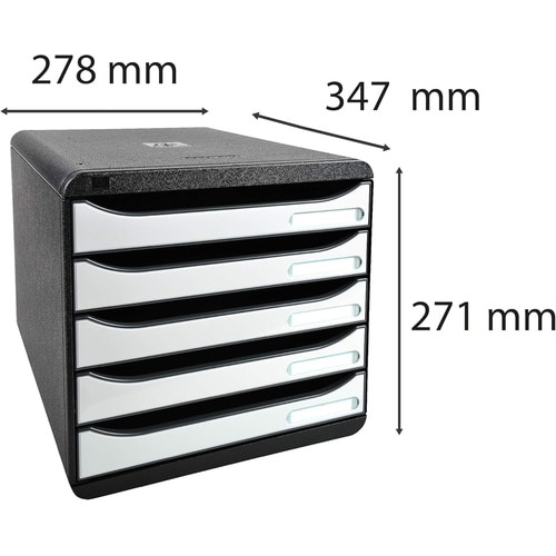 レターケース A4 5段 ブラック/ホワイト