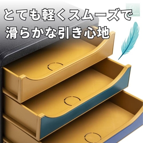 レターケース A4 5段 ブラック/ホワイト