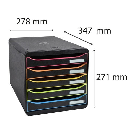 レターケース A4 5段 ブラック(引出しマルチ