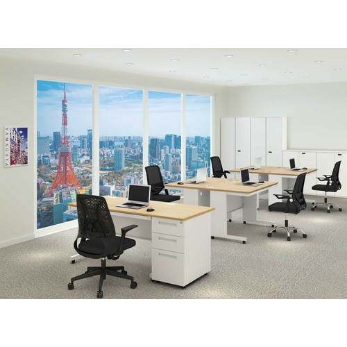 NBDオフィスデスク脇机3段 NA・WH