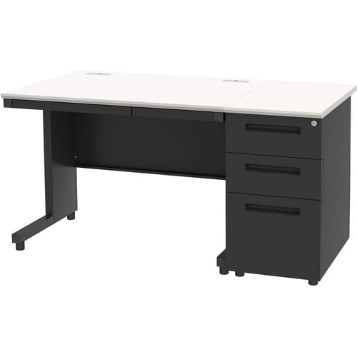 NBDオフィスデスク脇机3段 WH・BK