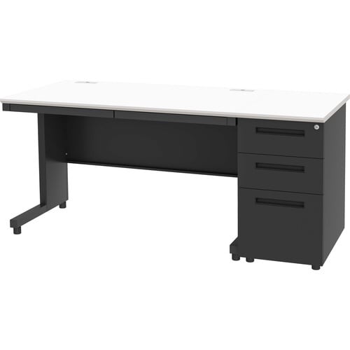 NBDオフィスデスク脇机3段 WH・BK