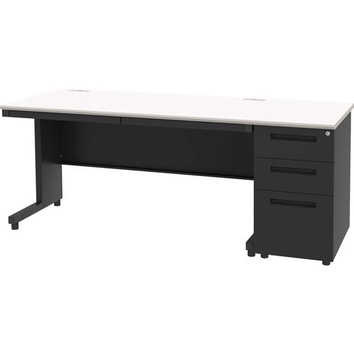 NBDオフィスデスク脇机3段 WH・BK