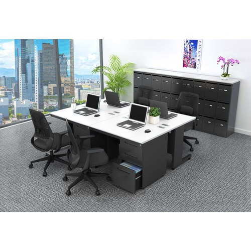 NBDオフィスデスク片袖机1000 WH・BK