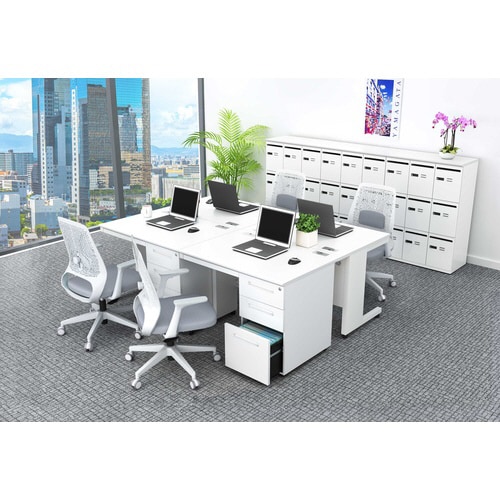 NBDオフィスデスク片袖机1000 WH・WH