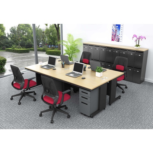 NBDオフィスデスク平机1200 NA・BK