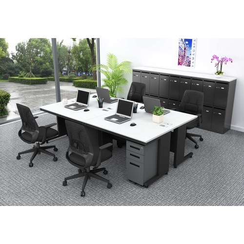 NBDオフィスデスク平机1200 WH・BK