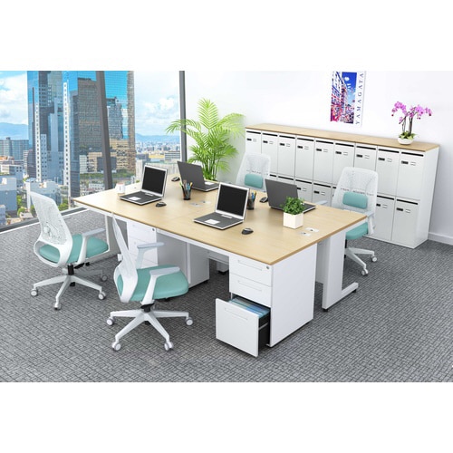 NBDオフィスデスク片袖机1200 NA・WH