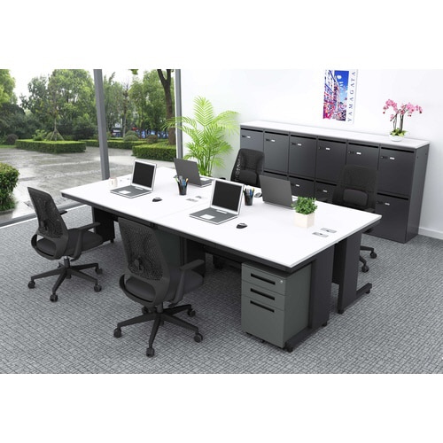 NBDオフィスデスク平机1400 WH・BK