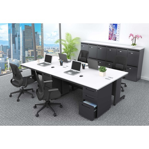 NBDオフィスデスク片袖机1400 WH・BK