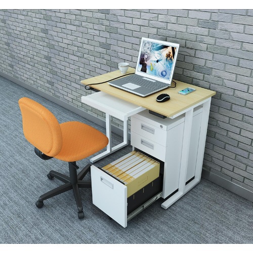 コンパクトデスク0800 天板NA脚WH