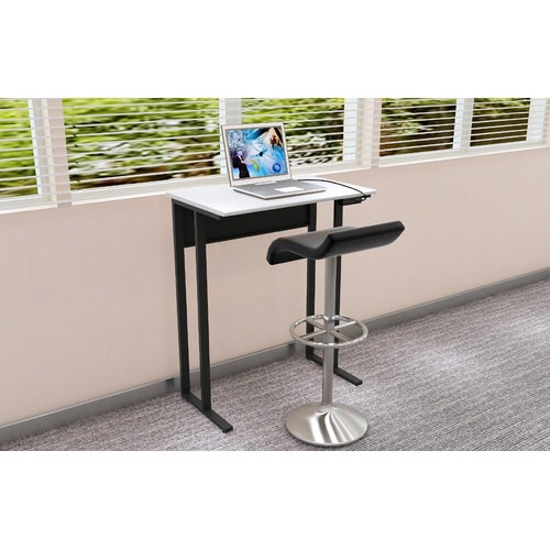 コンパクトデスクハイタイプ0800 天板WH脚BK