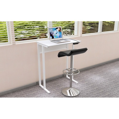 コンパクトデスクハイタイプ0800 天板WH脚WH