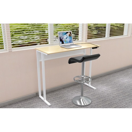 コンパクトデスクハイタイプ1200 天板NA脚WH